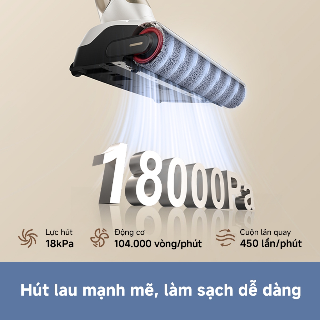 Máy Hút Bụi Lau Sàn Không Dây Mova M10 | Ngả Phẳng 180° | Giặt Cuộn Lăn Với Nước Nóng 75°C | BH 36 Tháng | BigBuy360 - bigbuy360.vn