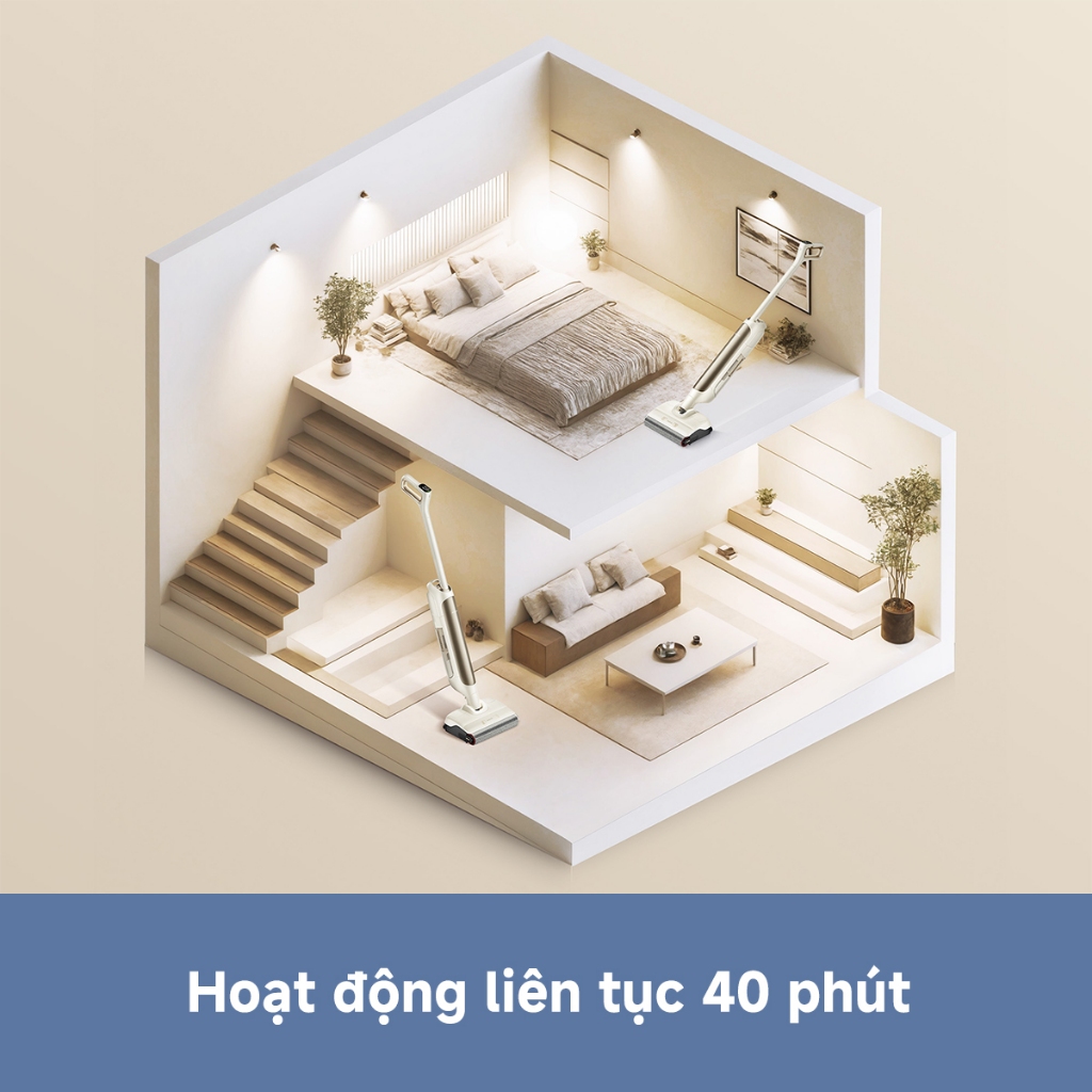Máy Hút Bụi Lau Sàn Không Dây Mova M10 | Ngả Phẳng 180° | Giặt Cuộn Lăn Với Nước Nóng 75°C | BH 36 Tháng | BigBuy360 - bigbuy360.vn
