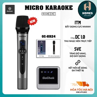 Micro Không Dây GoChek GC - HH24 Kết Nối Đa Thiết Bị | Micro Karaoke Bluetooth GoChek Bắt Giọng Cực Nhạy