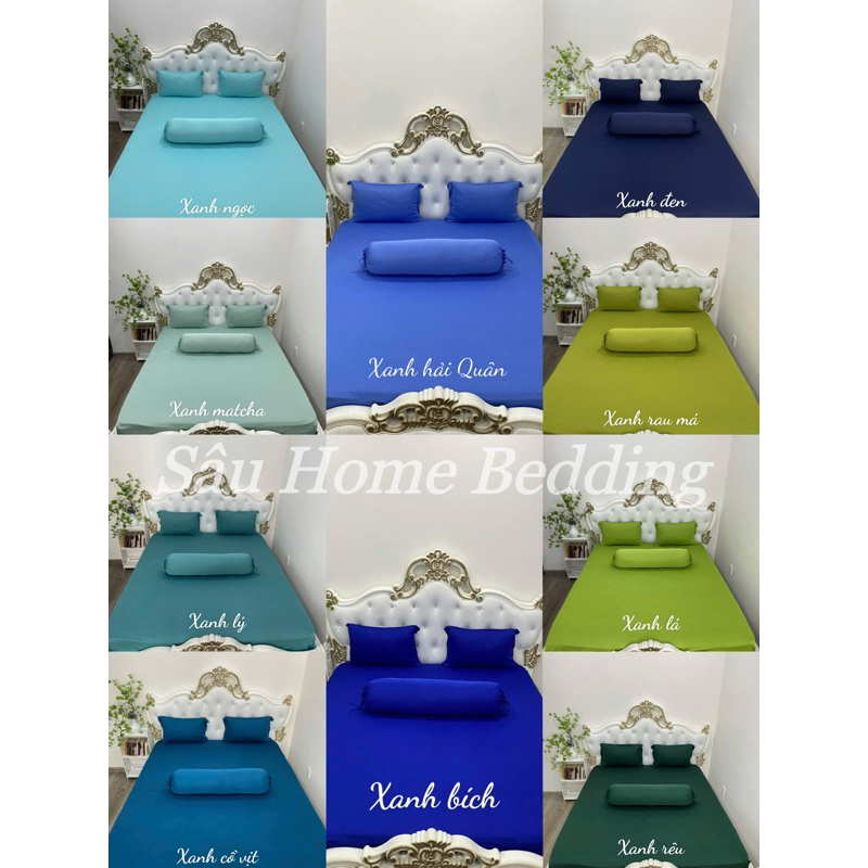 Bộ drap thun màu trơn (1ga 3 vỏ gối)