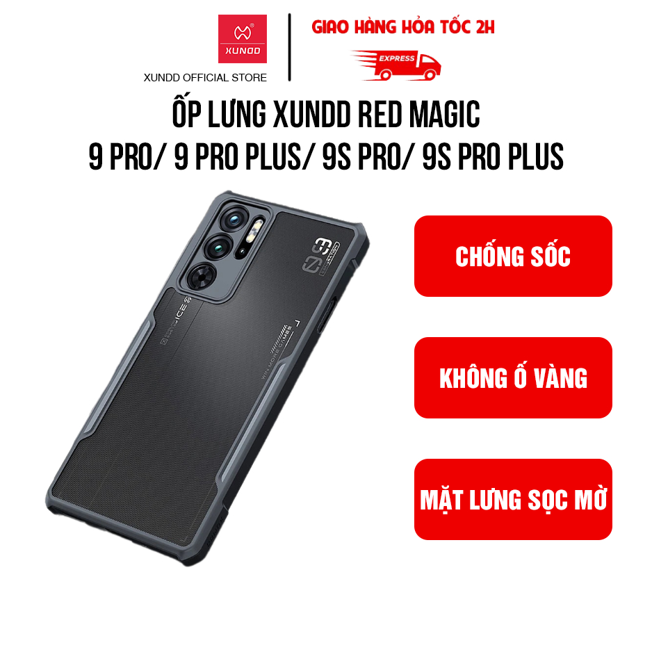 Ốp lưng XUNDD Red Magic 9 Pro/ 9 Pro Plus/ 9S Pro/ 9S Pro Plus - Viền TPU, Chống sốc, Mặt lưng sọc