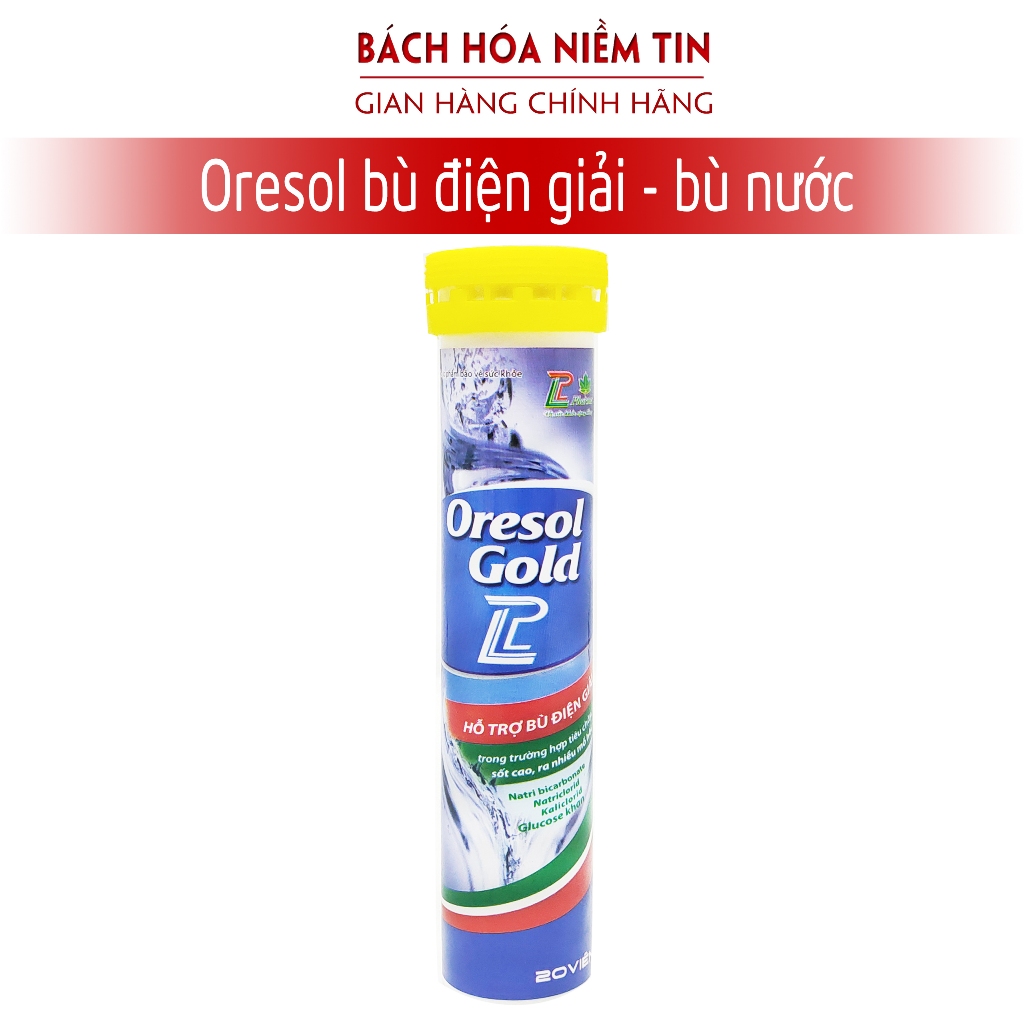 Viên sủi điện giải Oresol Gold LP - Bổ sung và hạn chế mất nước, tăng cường sức khỏe - Tuýp 20 viên
