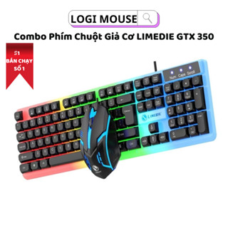 Bàn Phím Giả Cơ Kèm Chuột Máy Tính Có Dây Combo GTX350 Fullsize 104 Phím Có Đèn Led Bật Tắt