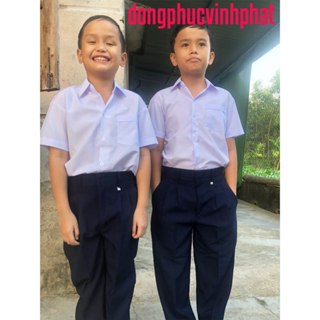Áo Sơ Mi Trắng Nam Đi Học cấp 1, 2, 3, Áo Sơ Mi Trắng Nam Cộc Tay Học Sinh Đi Học Mặc Đẹp
