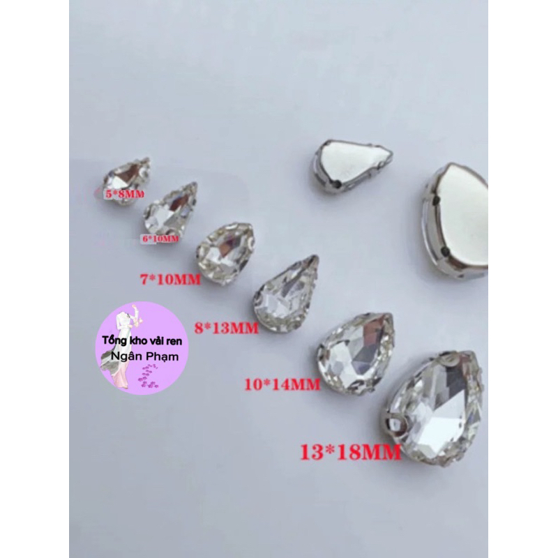 Đá Pha Lê Giọt Nước Đính Kết Váy Áo,Làm Đồ Hanmade( gói 20 viên)