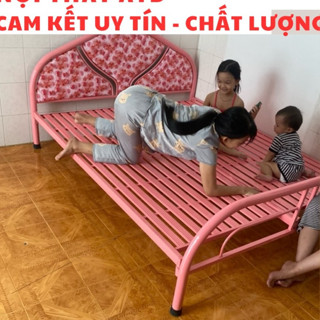 Giường sắt lắp ráp xếp gọn, giường ngủ gia đình mẫu đẹp đơn giản giá rẻ tại xưởng