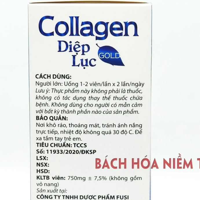Viên uống Collagen Diệp Lục Gold (Cyan) đẹp da, bổ sung Vitamin E, Diệp Lục  - hộp 30 viên