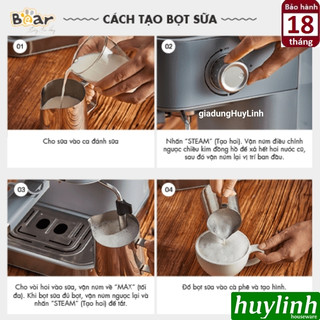 Máy pha cà phê Espresso Bear CF-B15V1 - Pha 1 - 2 tách tự động