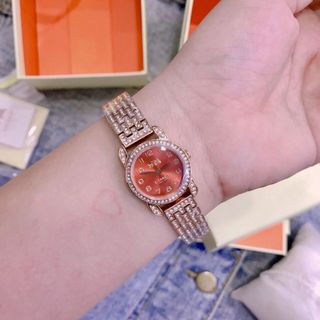 Đồng Hồ Nữ Coach Đính Full Đá Điểm Số 12 Mốc Giờ 2 Kim 26mm