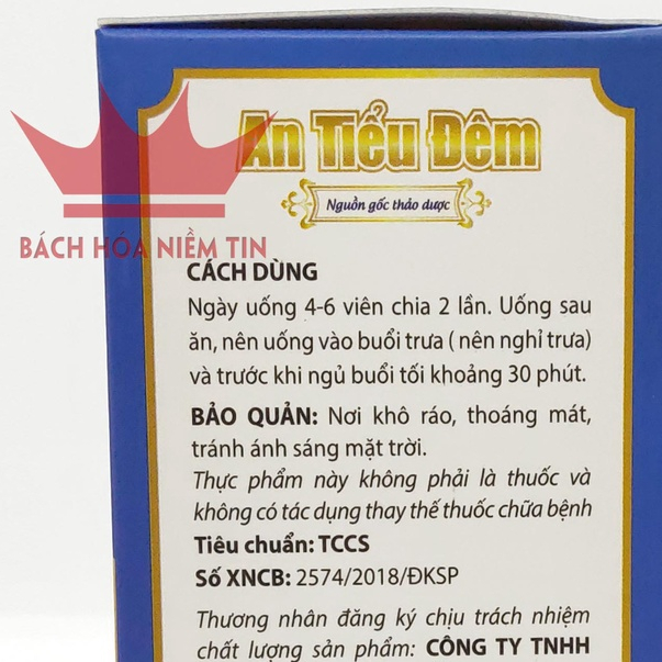 Viên uống An Tiểu Đêm - date mới - Giảm tiểu đêm, tiểu buốt, tiểu rắt, tiệu không tự chủ, bổ thận hiệu quả - Hộp 30 viên