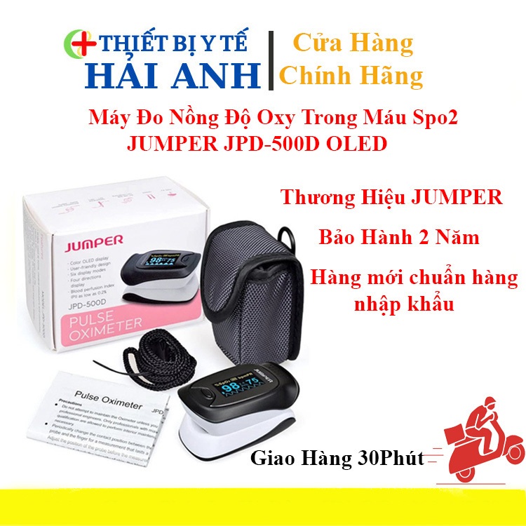 Máy Đo Nồng Độ Oxy Trong Máu Spo2 JUMPER JPD-500D OLED Cầm Tay, Có Đo Nhịp Tim, PI