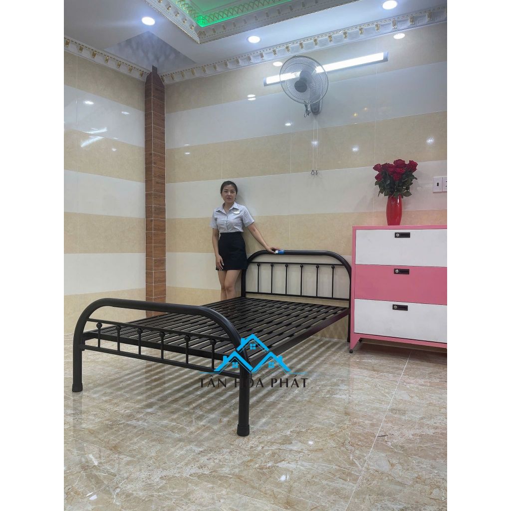 Giường sắt 1m2 kiểu bi siêu đẹp