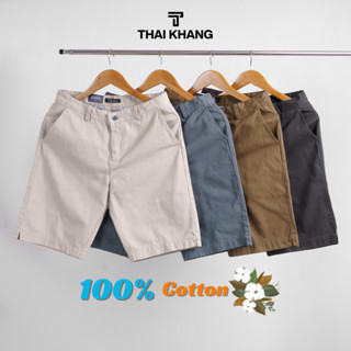 Combo 2 quần short kaki nam THÁI KHANG vải cotton kaki  dày mềm mặc mát QUAN01