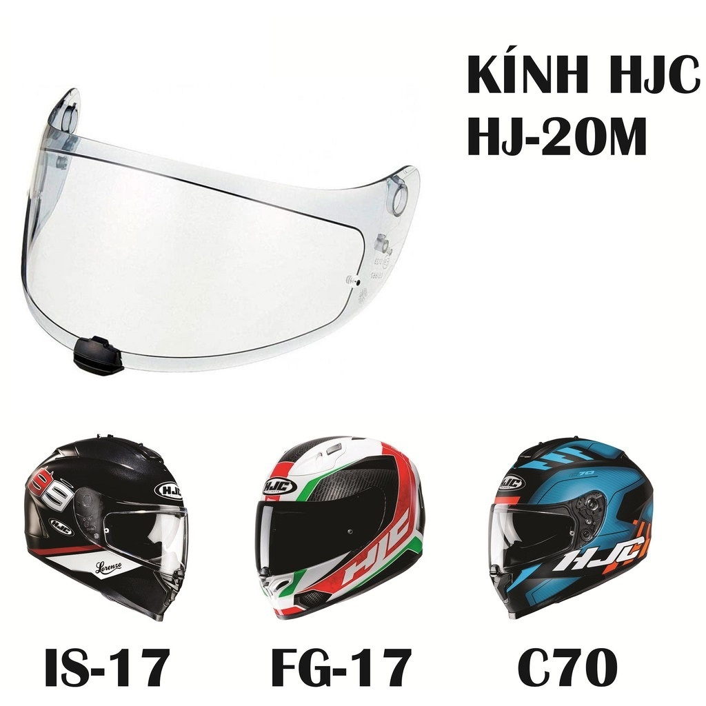 Kính mũ bảo hiểm + khóa kính mũ bảo hiểm fullface HJC IS-17 C70 FG-17 FG-ST HJ-20M chính hãng