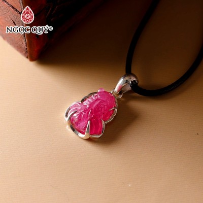 Mặt dây chuyền cá 3 đuôi Ruby bọc S925 15x18mm - Ngọc Quý