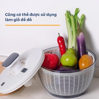   SẴN HN  🚚 Rổ Quay Rau 6L Hygge Nhấn Nút Tự Động Chất Liệu Nhựa ABS | Dụng Cụ Vắt Rau Sống Hoa Quả Tiện Ích 