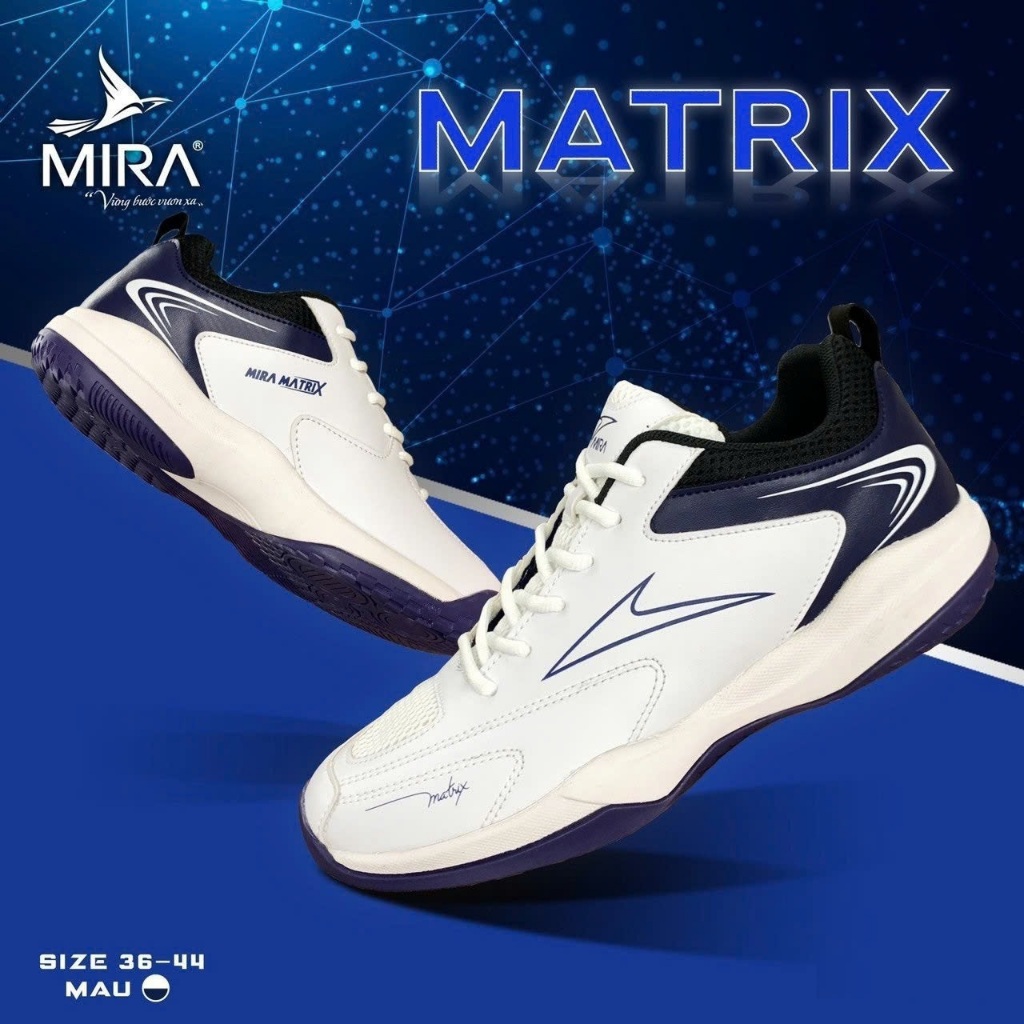 Giày thể thao nam nữ Mira Matrix chơi cầu lông, bóng chuyền, bóng bàn Pickleball cao cấp