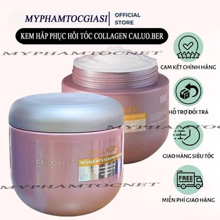 [TẶNG NÓN TRÙM] Kem hấp ủ tóc siêu mượt collagen Caluo.Ber 500ml