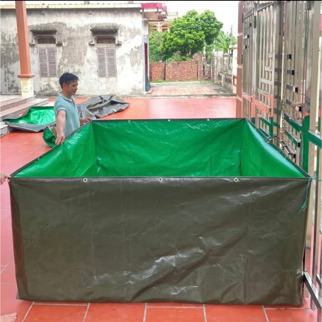 Bể bạt nuôi cá dày dặn 250gram/1m2 , Bạt Xanh bộ đội , Bạt ép nhiệt Hàn Quốc  Bạt nuôi cá, nuôi tôm,