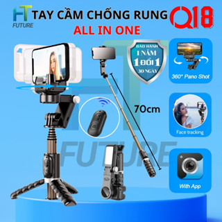 Gimbal Q18, Gậy Quay Video Gimbal Chống Rung Điện Thoại AI Chuyển Động Theo Khuôn Mặt Kéo Dài 53 cm