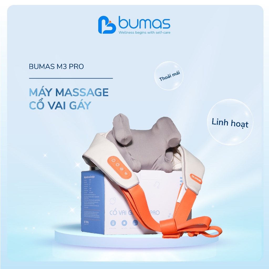 Máy Massage Cổ Vai Gáy BUMAS M3 Pro - Massage 8 Điểm Chạm - Quà Tặng Tuyệt Vời Cho Gia Đình