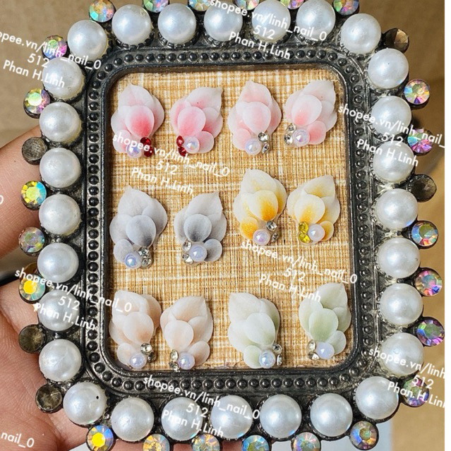 Set 10 bông Hoa Bột Nail (Hoa Góc Tay)