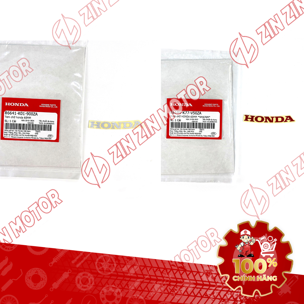 Tem Mặt Nạ Chữ 65MM Cong SH160i 2023 2024+, SH 150i/125i 2017 - 2024+, SH 125i/160i 2026 86641-K01-9