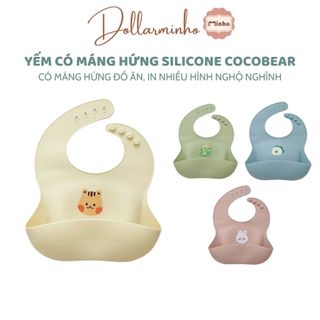 Yếm Ăn Dặm Silicon Có Máng Hứng Cho Bé Cocobear Nhiều Hình Cao Cấp, Dáng Hàn Quốc, An Toàn, Dễ Vệ Sinh