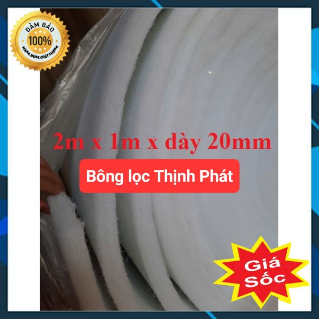 2 mét vuông bông lọc bể cá, bông lọc bụi dày 20mm. Bông lọc nước hồ cá, bể cá, bể thủy sinh.