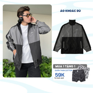 Áo khoác nam unisex cổ đứng vải dù 2 lớp BAMIHOME, Áo khoác dù đi mưa cản gió chống nắng AKD02