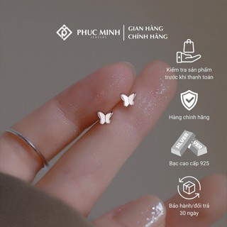 Khuyên tai bạc PMJ bông tai nữ cánh bướm xinh dễ thương phụ kiện trang sức nữ thanh lịch PMJS0342K