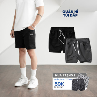 Quần short nỉ nam BAMI HOME form trên gối, rộng rãi thoáng mát QN21