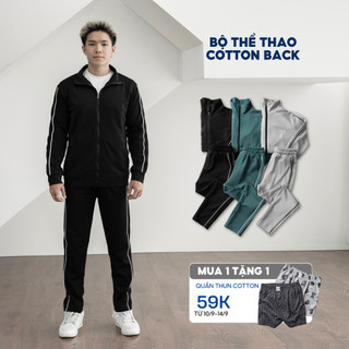 Bộ đồ thể thao nam BAMI HOME Set quần áo vải cotton back co giãn áo dài tay quần dài BTT04