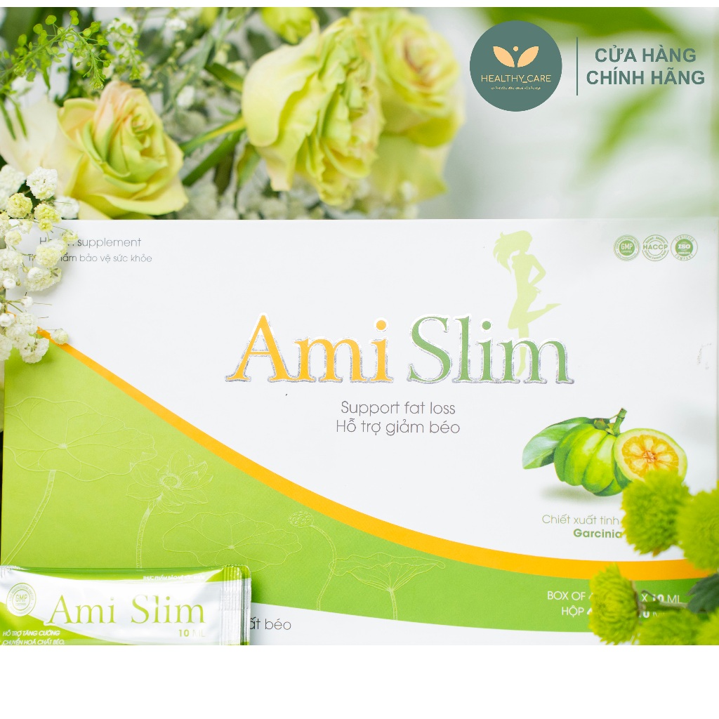 Combo 2 Thạch giảm cân Ami Slim Mẫu Mới Nhất Hộp 45 Gói - Hỗ Trợ Tăng Cường Chuyển Hóa Chất Béo