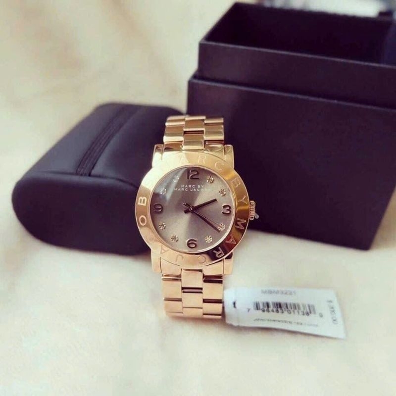 [ Chính Hãng 100%] Đồng Hồ Nữ Marc Jacob MBM3221 (3221) Máy Quartz (Pin) Kính Khoáng Mặt Tròn Siz 36