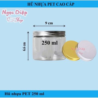 Combo 10 hộp hũ nhựa pet 250ml nắp nhôm - đựng thực phẩm đồ khô ngũ cốc