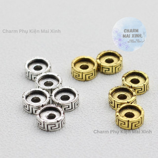 [GIÁ SỈ] 2 & 10 Cái Charm chặn bạc - Hoạ tiết hoa văn