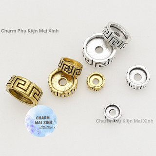 [GIÁ SỈ] 2 & 10 Cái Charm chặn bạc - Hoạ tiết hoa văn