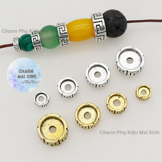 [GIÁ SỈ] 2 & 10 Cái Charm chặn bạc - Hoạ tiết hoa văn