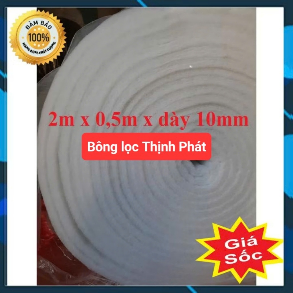 1 mét vuông bông lọc nước bể cá, bông lọc bụi dày 10mm. Bông lọc bể cá, hồ cá, bể thủy sinh