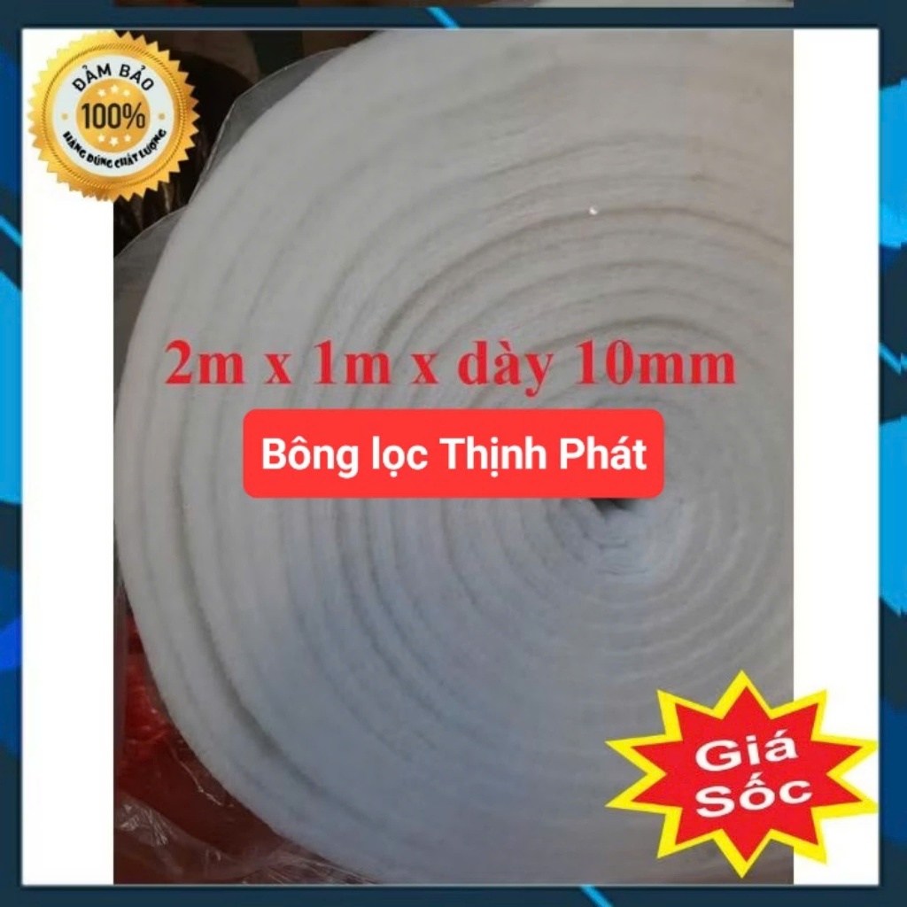 2 mét vuông bông lọc nước bể cá, bông lọc bụi, lọc khí dày 10mm. Bông lọc bể cá, hồ cá, bể thủy sinh