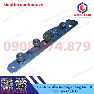 Bánh xe 3D dẫn hướng và chống lắc cửa lùa treo cửa lùa rãnh C