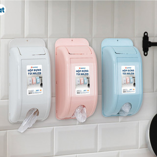  COMBO 2 Hộp Đựng Túi Nilong dán tường Túi bóng găng tay túi bóng kèm miếng Dán Tường tiện lợi chắc chắn LH-2755  