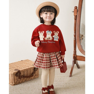  Váy bé gái Váy thu đông bé gái Set váy áo Noel áo nỉ chân váy dạ cho bé gái diện noel diện tết dễ thương 8 -30kg - V33 