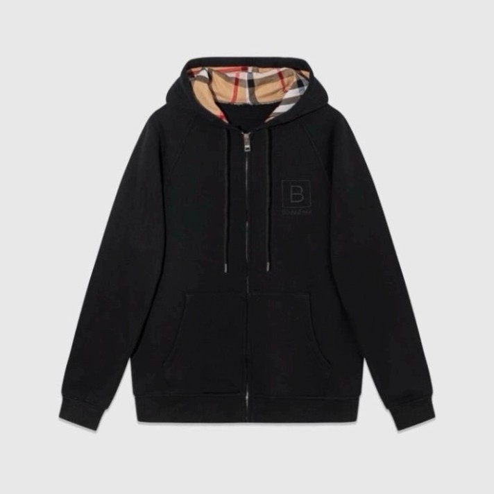 Áo Khoác Hoodie Zip Nam Nữ BBR Vintage Phối Hoạ Tiết Nón Sọc Caro - Áo Khoác Dây Kéo Chất Cotton Nỉ Bông Siêu Hót New