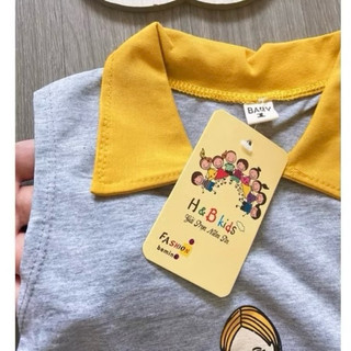 Váy suông cổ polo bé gái
