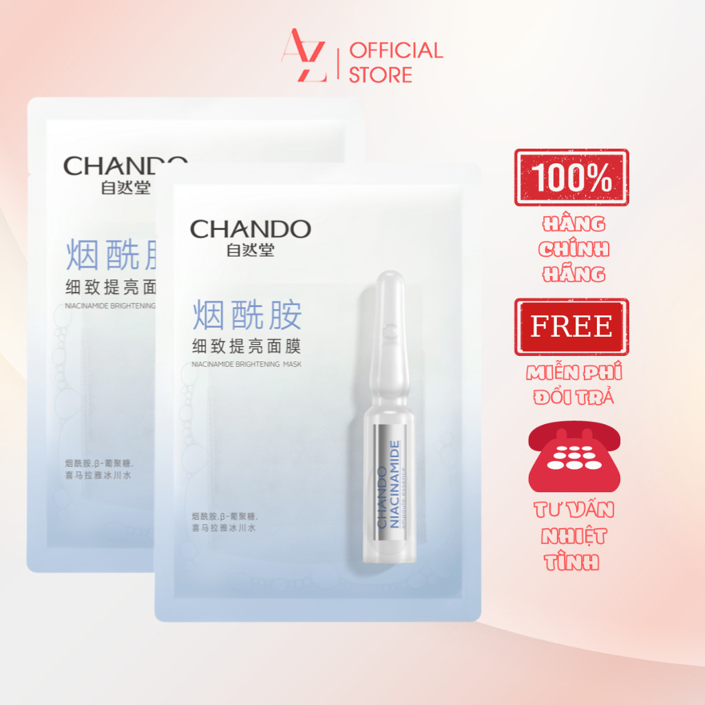 Mặt Nạ CHANDO Nội Địa Trung Cao Cấp Hỗ Trợ Dưỡng Trắng Phục Hồi Da Se Khít Lỗ Chân Lông 33mL x 5 pcs