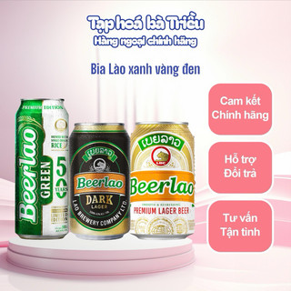 1 lon bia Lào đen, vàng, xanh Organic – Beerlao Dark Lager/ Green/ Bia Chang/ Angkor/ Singha/ 1664 Blanc
