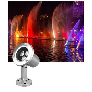 Đèn LED âm nước có đế 3w đổi màu 12VAC/24VAC Trang trí đài phun nước, hồ bơi, bể tiểu cảnh hòn non bộ sân vườn công viên
