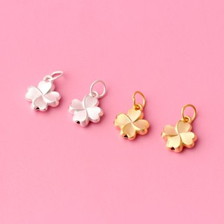 [S925] Cỏ Bốn Lá Treo Cánh 3D - Phủ Vàng & Bạc 925 - Phụ Kiện Xâu, Mix Vòng Tay Phong Thủy May Mắn Nam, Nữ